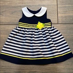 Navy striped toddler dress